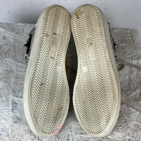 The Kooples Women’s Distressed Leather Hi-Top Sneakers Stars Studs Snakeskin 36 - Picture 6 of 11